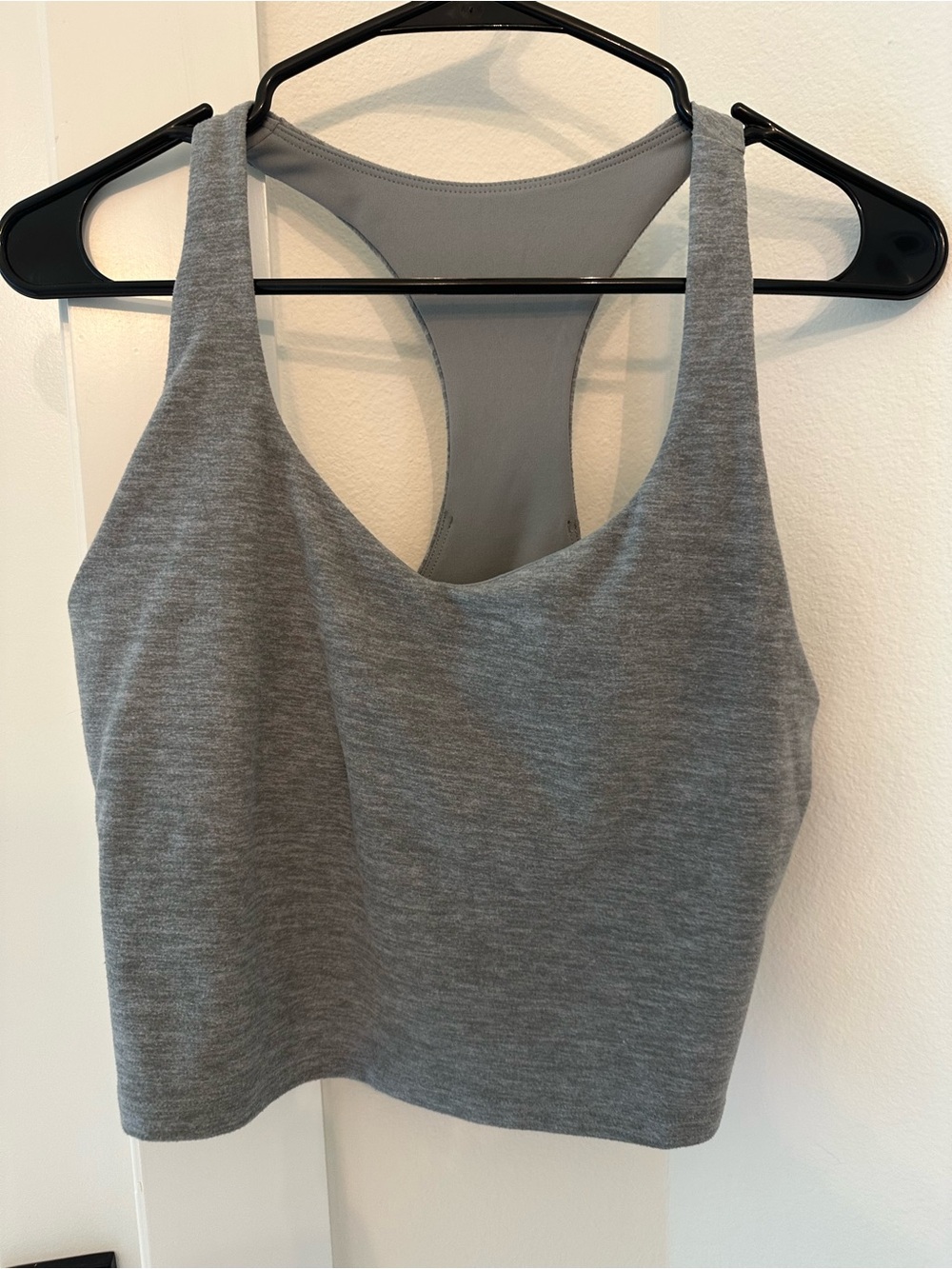 Fabletics Charcoal Gray Racerback Crop Tank